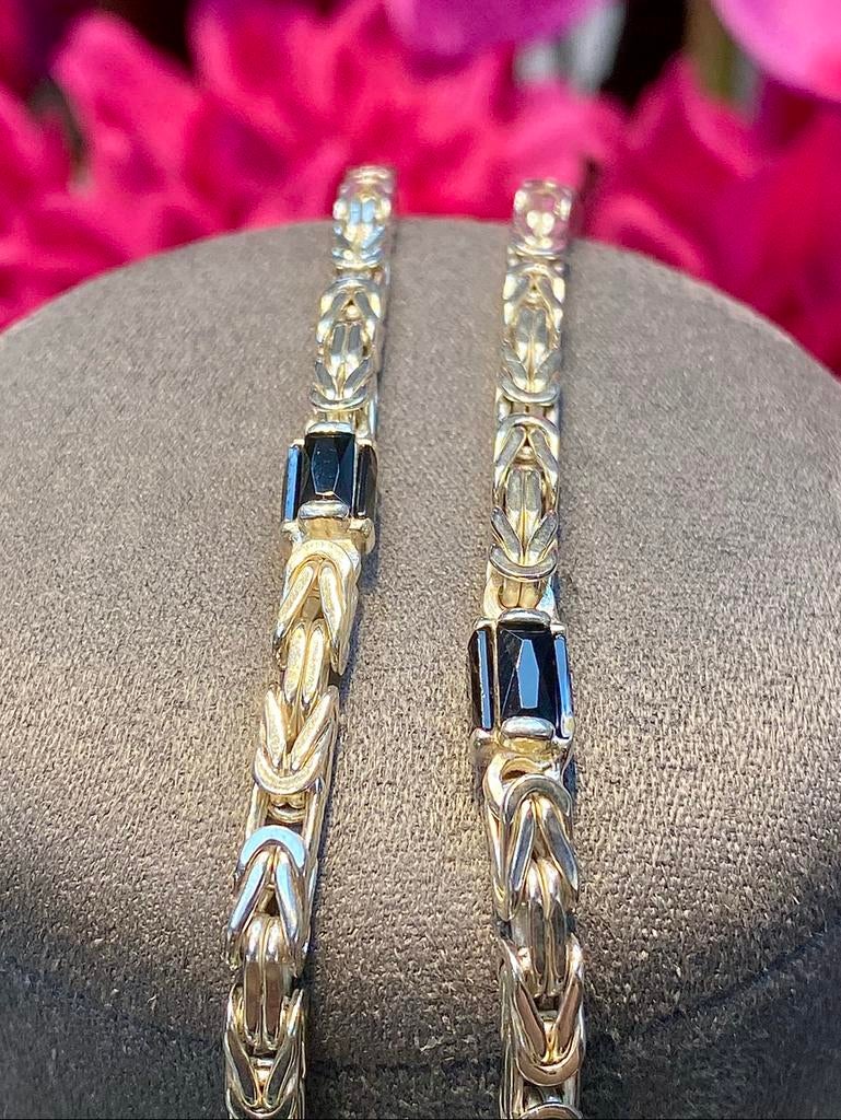 925 Zilveren Koningsketting met Onyx, Zwart, Nieuw, Verstelbaar, Ophalen of Verzenden