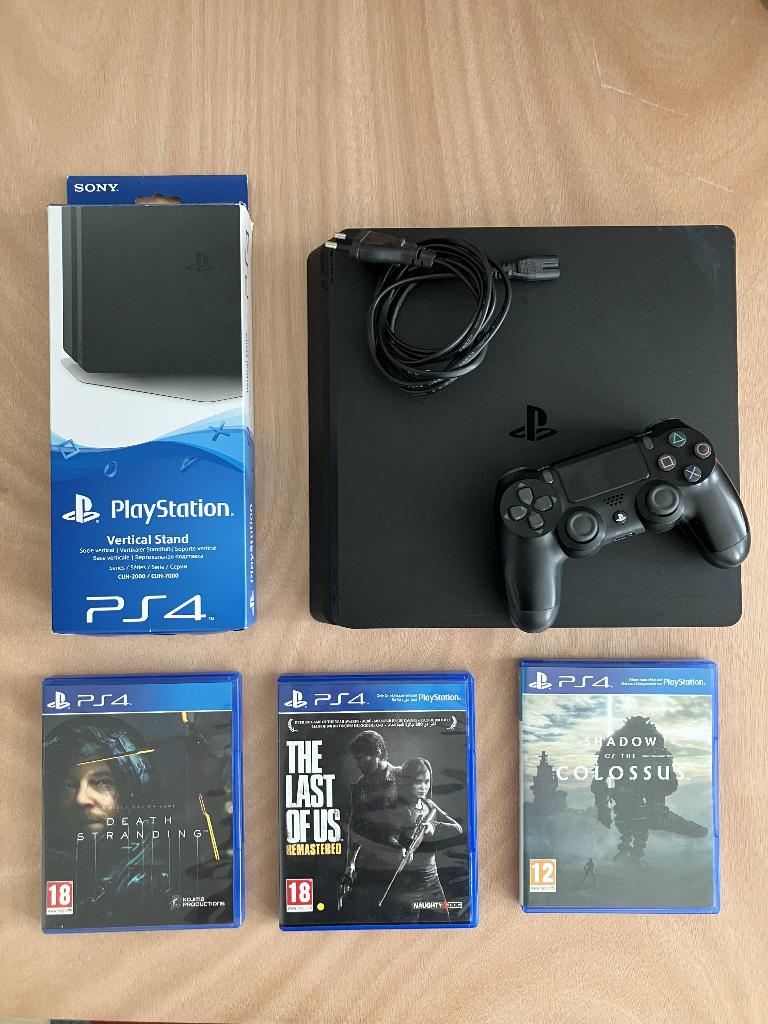 Playstation 4 Slim (500GB + 1 controller + 3 games + stand), Spelcomputers en Games, Ophalen of Verzenden, Met 1 controller, Slim