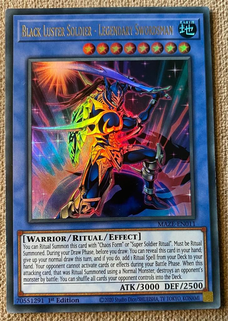Yu-Gi-Oh! Black Luster Soldier - Legendary Swordsman MAZE 1s, Hobby en Vrije tijd, Verzamelkaartspellen | Yu-gi-Oh!, Ophalen of Verzenden
