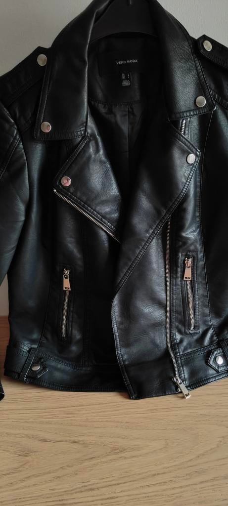 Nep lederen dames jasje maat L nooit gedragen, Vera Moda, Zwart, Maat 42/44 (L), Nieuw
