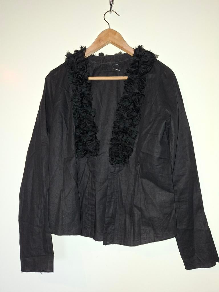 Dun vestje met roesje langs de hals, Kleding | Dames, Ophalen of Verzenden, Zo goed als nieuw, Maat 38/40 (M), Zwart