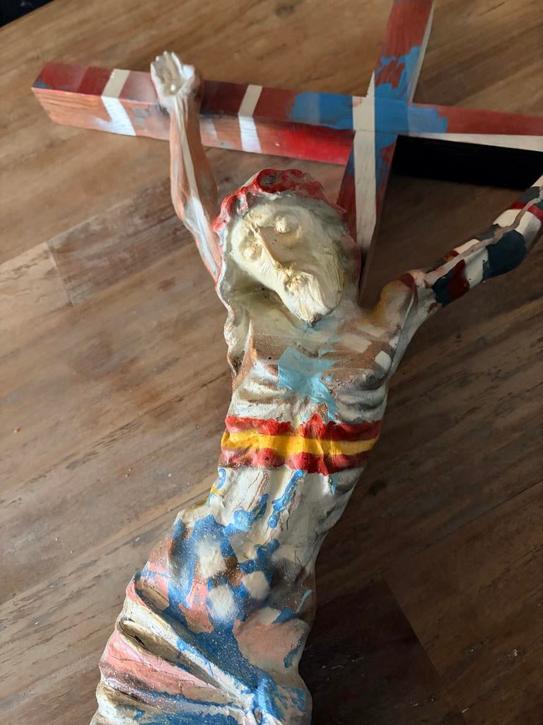 Uniek Jezus Christus aan kruis kunstwerk - Handgeschilderd, Ophalen