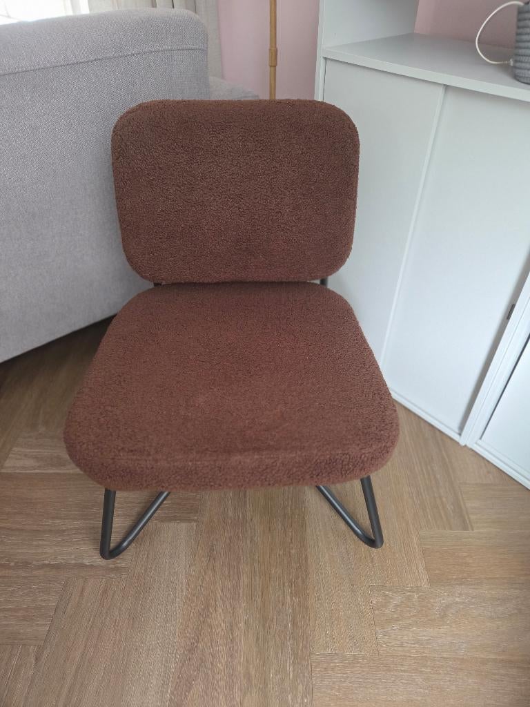 2x stoeltjes teddy stof bruin Bronx 71, Twee, Bruin, Ophalen of Verzenden, Zo goed als nieuw