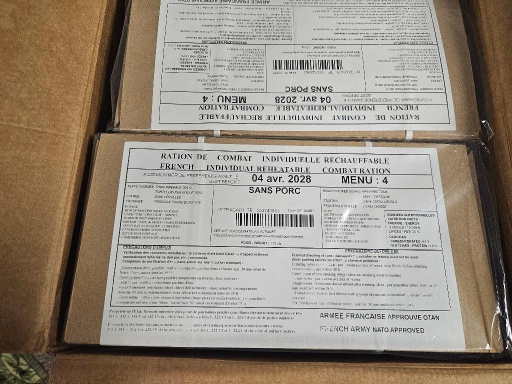 Franse militaire RCIR rantsoenen (enkel)., Verzamelen, Militaria | Algemeen, Ophalen of Verzenden, Overige soorten, Overige gebieden