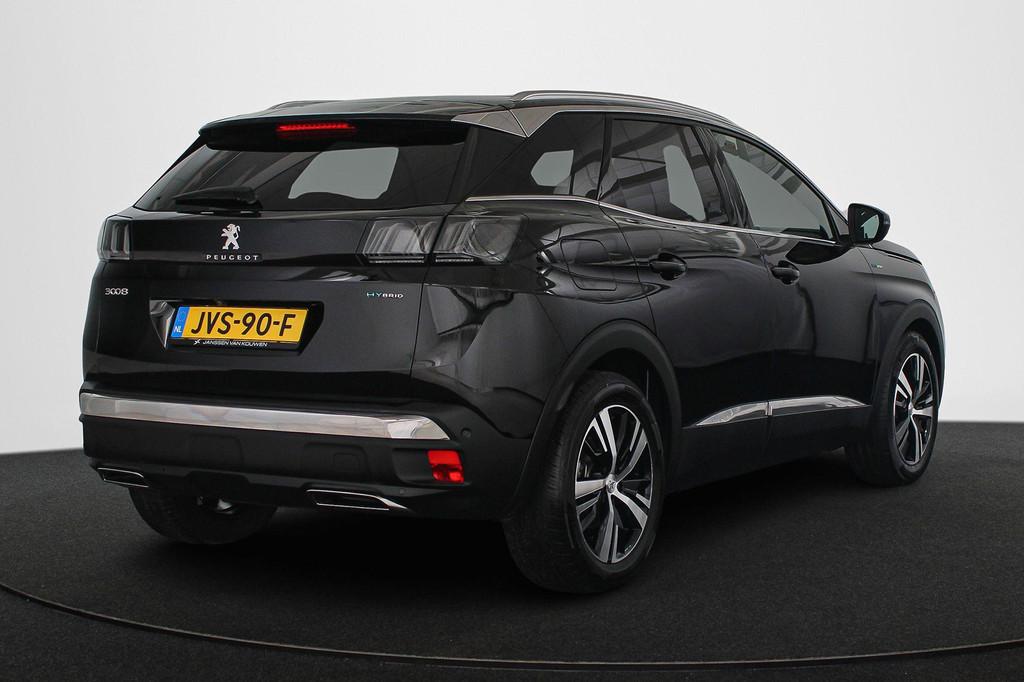Peugeot 3008 1.6 HYbrid 225 GT Panoramadak Keyless Achteruit, Lichtsensor, Euro 6, Zwart, Plug-in hybride