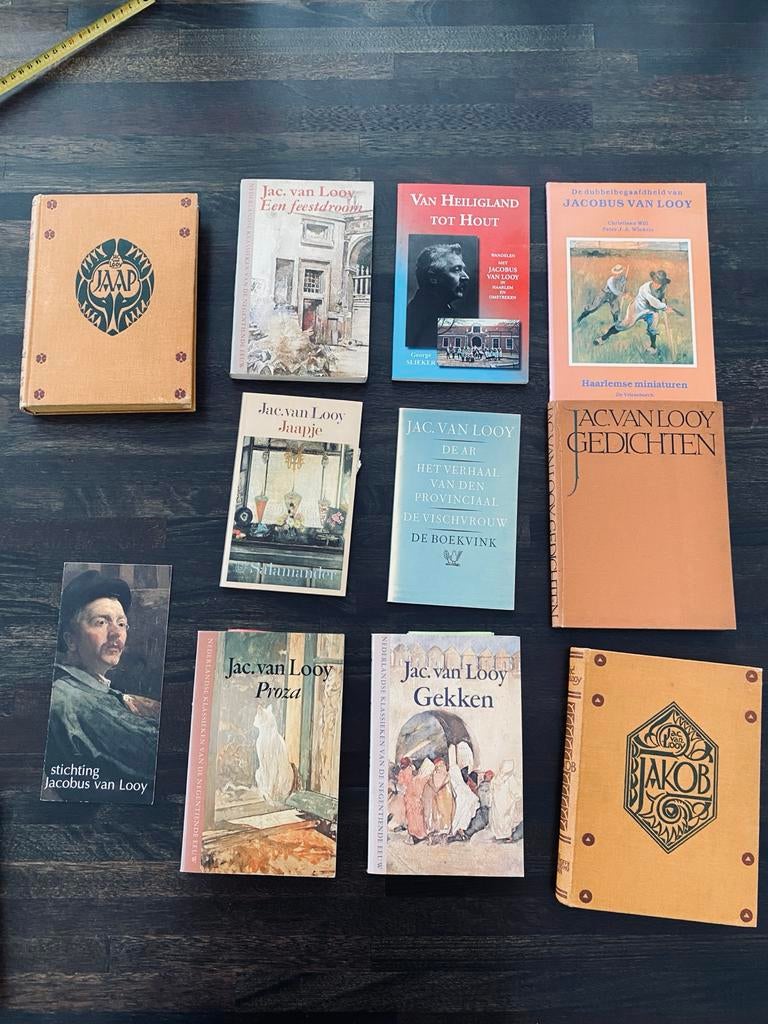 Verzameling boeken Jac. van Looy, o.a. Jaapje, Gedichten, Verzenden, Gelezen, Nederland