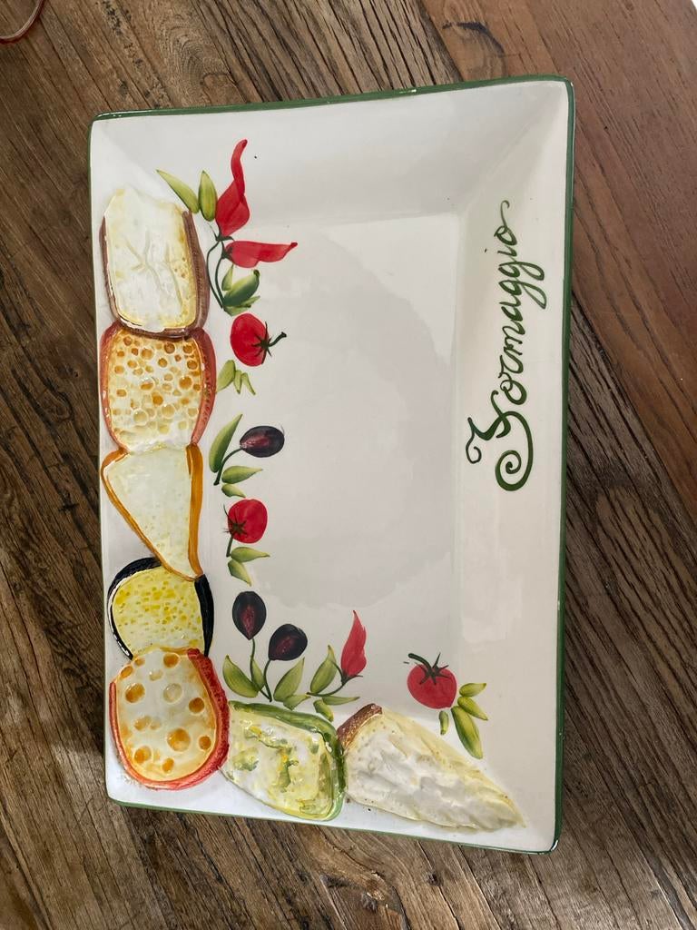 Italiaanse kaasschaal - Formaggio - Made in Italy, Gebruikt, Keramiek, Ophalen of Verzenden, Schaal of Schalen