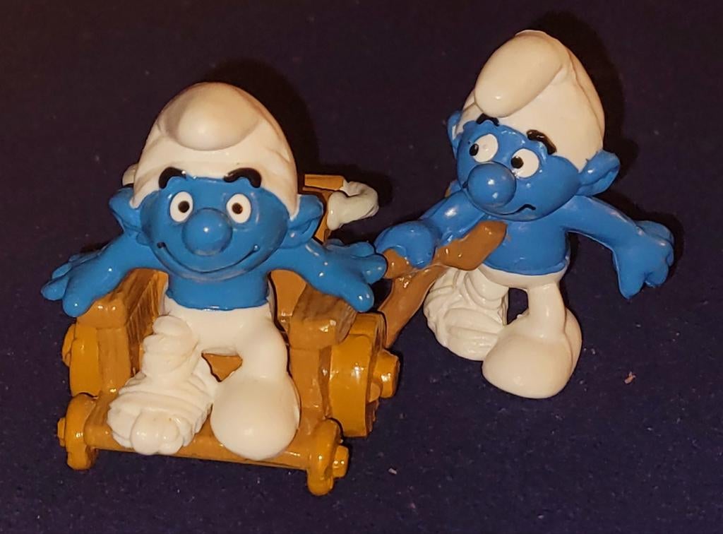 Set gehandicapte smurfen in rolstoel en met kruk Schleich, Verzenden, Zo goed als nieuw, Verschillende Smurfen, Poppetje, Figuurtje of Knuffel