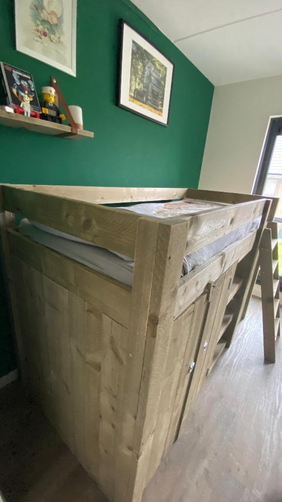 Van Londen halfhoogslaper, Ophalen, Eenpersoons, 210 cm, Minder dan 160 cm