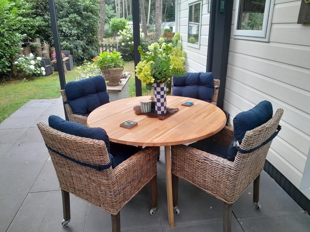 Eethoekstoelen, Gebruikt, Bruin, Riet of Rotan, Ophalen of Verzenden