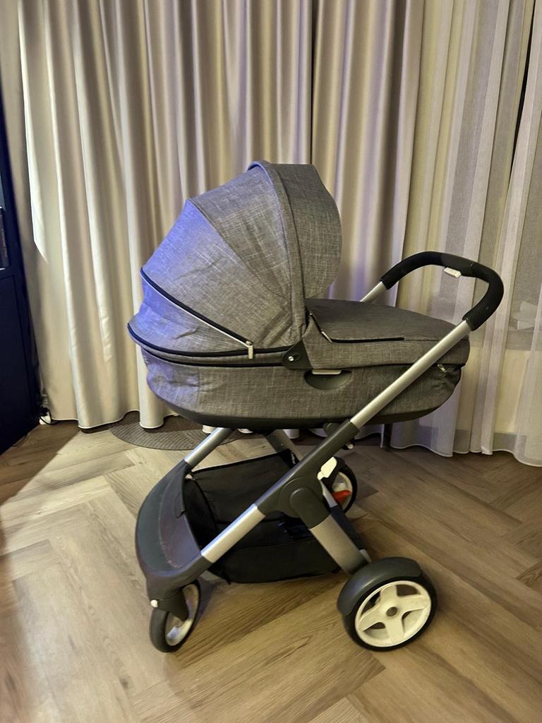 Stokke Crusi Kinderwagen Grijs - Complete Set, Gebruikt, Combiwagen, Met reiswieg, Ophalen