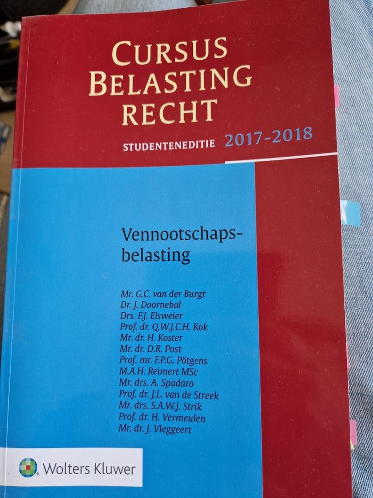 Cursus Belastingrecht: Vennootschapsbelasting 2017-2018, Gelezen, Mr. G.C. van der Burgt e.a., Gamma, HBO