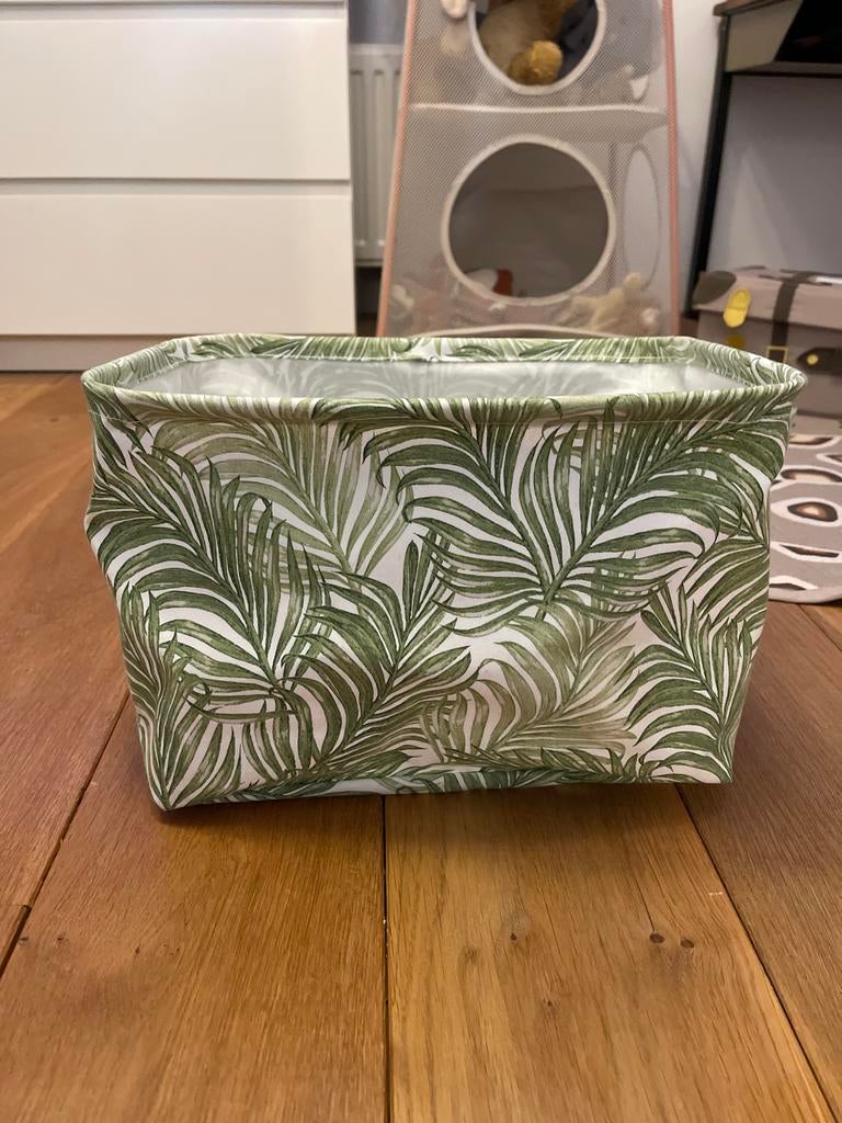 H&M Home opbergmand met palmbladprint, Ophalen, Overige materialen, Mand, Zo goed als nieuw