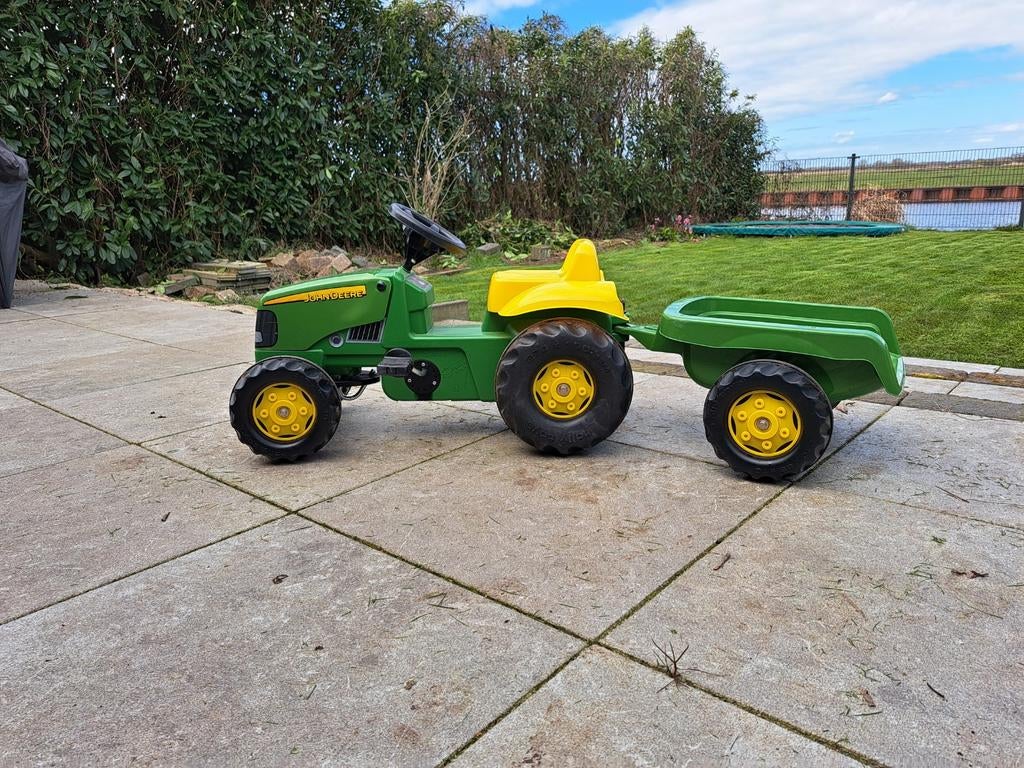 John Deere trap trekker met aanhanger, Kinderen en Baby's, Speelgoed | Buiten | Voertuigen en Loopfietsen, Ophalen of Verzenden