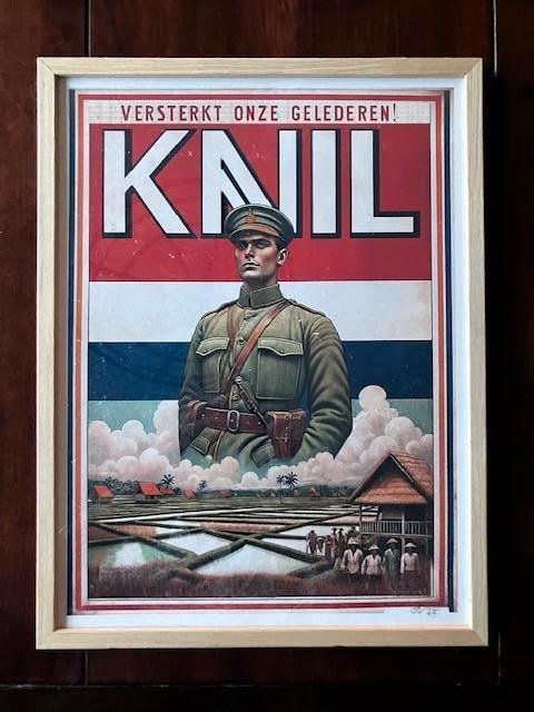 KNIL advertentie, Verzamelen, Militaria | Algemeen, Ophalen of Verzenden, Landmacht, Nederland, Embleem of Badge