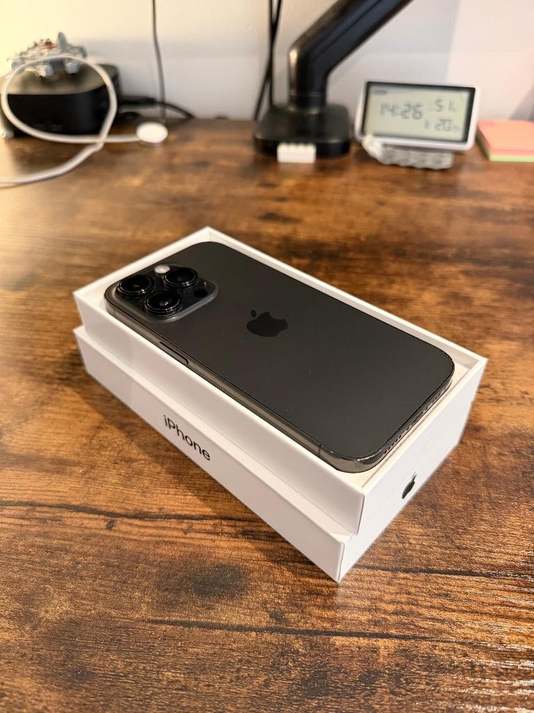 Apple iPhone 14 Pro Space Black 128GB, Ophalen, Zwart, Zonder simlock, 128 GB