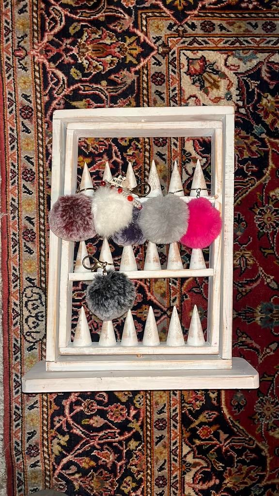 Houten ringen of sleutelhanger draai display, Overige materialen, Wit, Ophalen of Verzenden, Dame of Heer