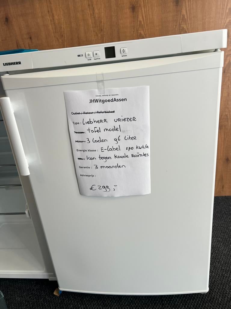 Liebherr tafelmodel vriezer . Garantie en bezorgd, Minder dan 60 cm, Ophalen of Verzenden, Zo goed als nieuw, Energieklasse A of zuiniger
