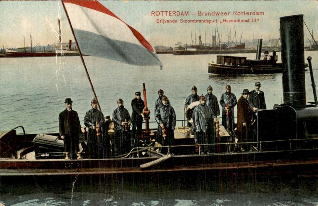 Rotterdam - Brandweer Rotterdam - Havendienst III, Ophalen of Verzenden, Voor 1920, Gelopen, Zuid-Holland