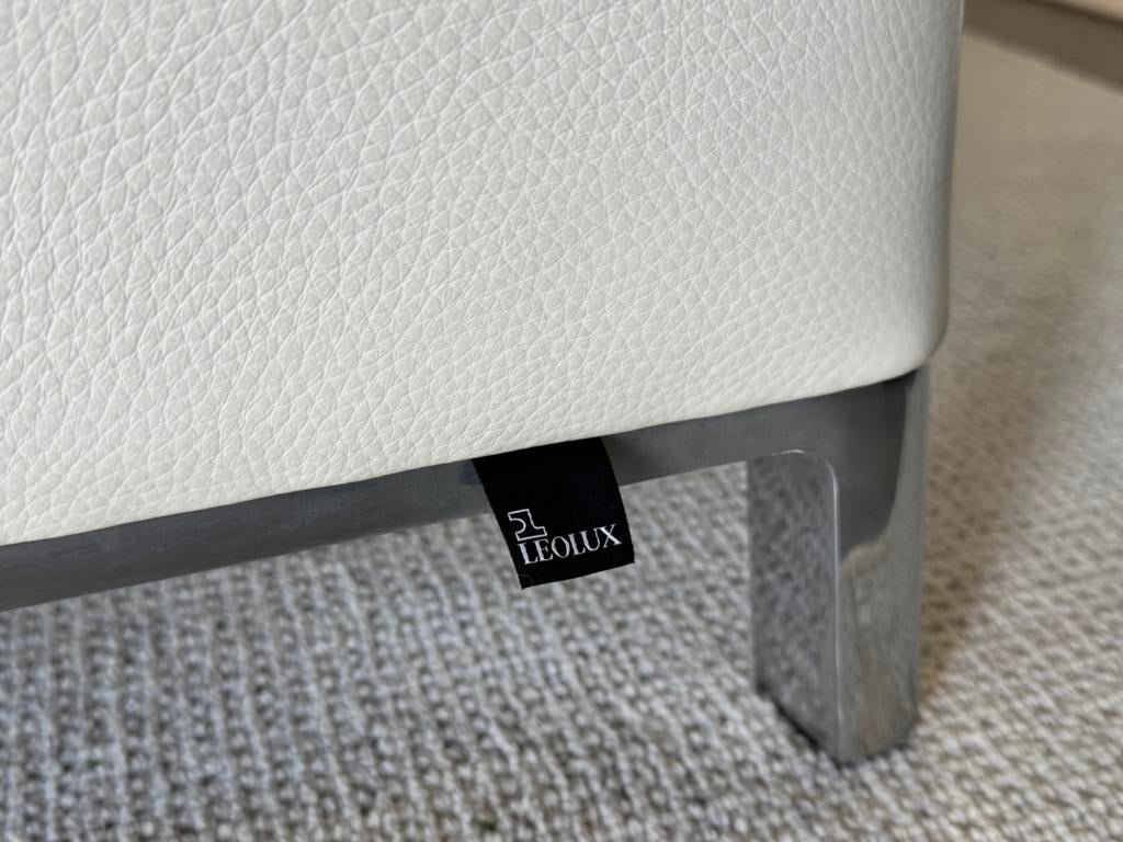 Leolux Felizia 3-zits 211cm – Wit Leder | lage rug, Leolux, Leolux, 150 tot 200 cm, Driepersoons