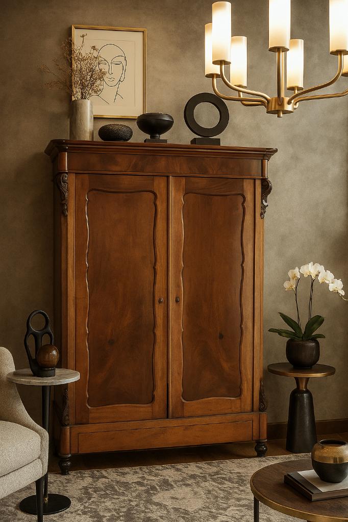 Prachtige authentieke Biedermeier Meidenkast 1890, Ophalen, Kast, 105 cm of meer, Voetruimte