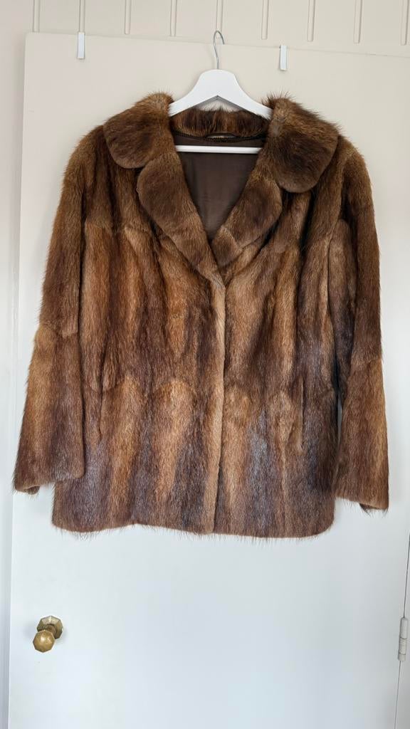 70’s bontjas, Ophalen of Verzenden, Zo goed als nieuw, Maat 36 (S), Bruin