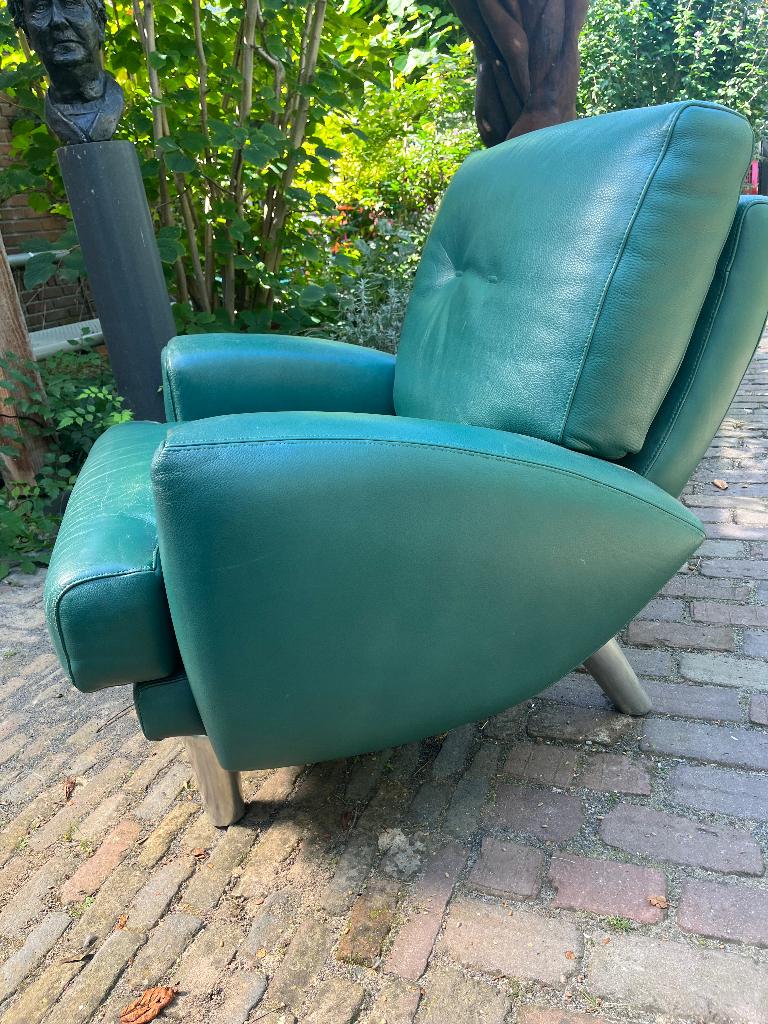Leolux Hugo de Ruiter Bobo Rock and Roll Fauteuil leer, Ophalen, 75 tot 100 cm, Leer, Zo goed als nieuw