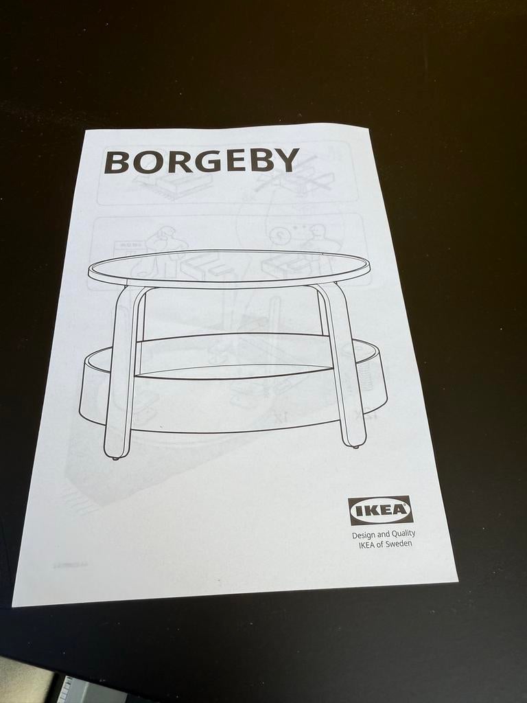 IKEA BORGEBY salontafel, Huis en Inrichting, Tafels | Salontafels, Ophalen, Gebruikt, Rond, 50 tot 100 cm
