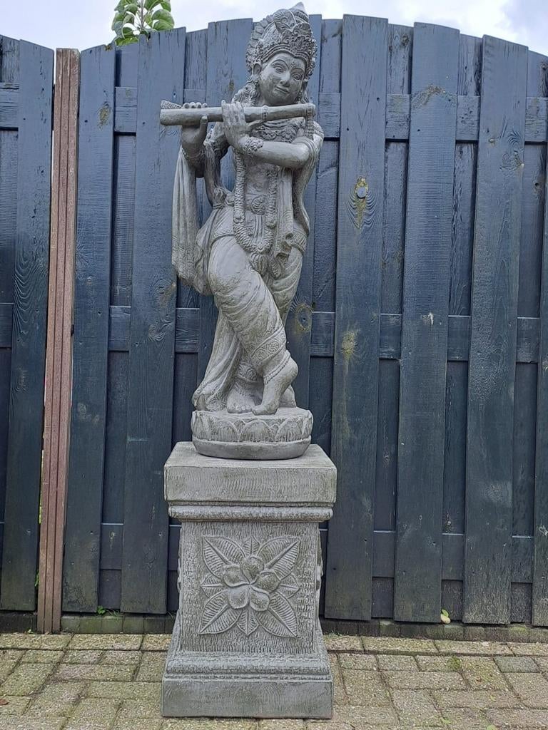 Krishna 115cm - hindoegod, Tuin en Terras, Tuinbeelden, Nieuw, Ophalen