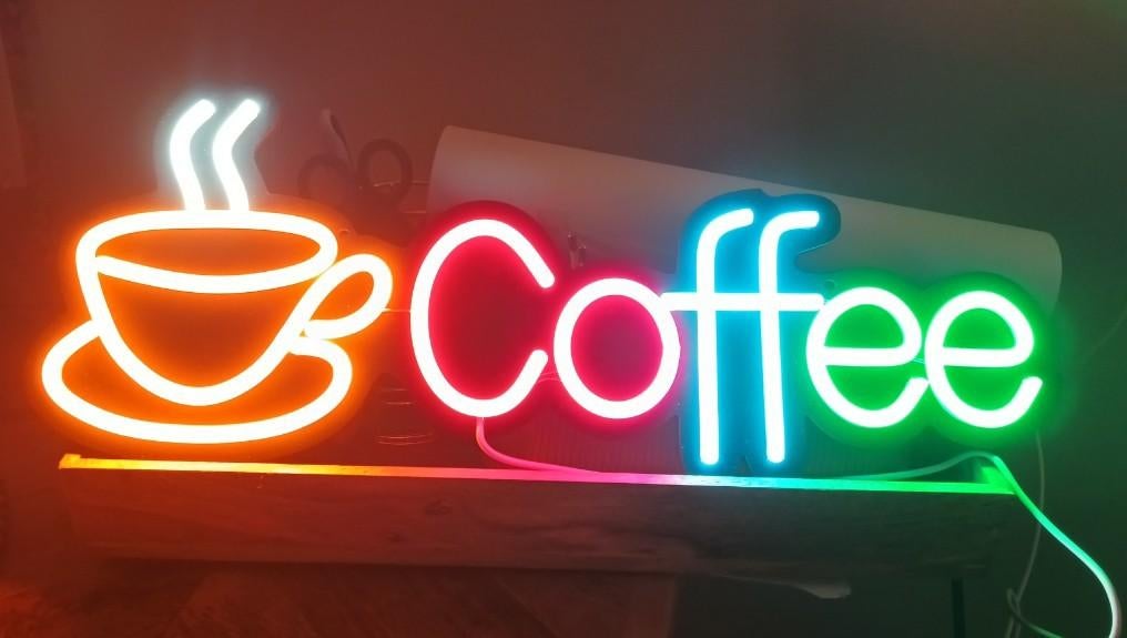 NEON COFFIE LAMP GROOT FORMAAT, Ophalen of Verzenden, Nieuw