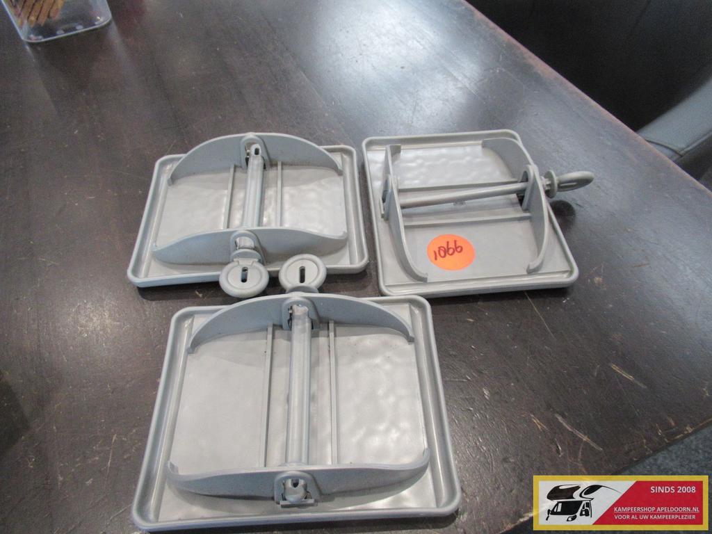 3 onderlegplaten voor uitdraaisteunen nr. 1866, Gebruikt, -, -, Ophalen of Verzenden