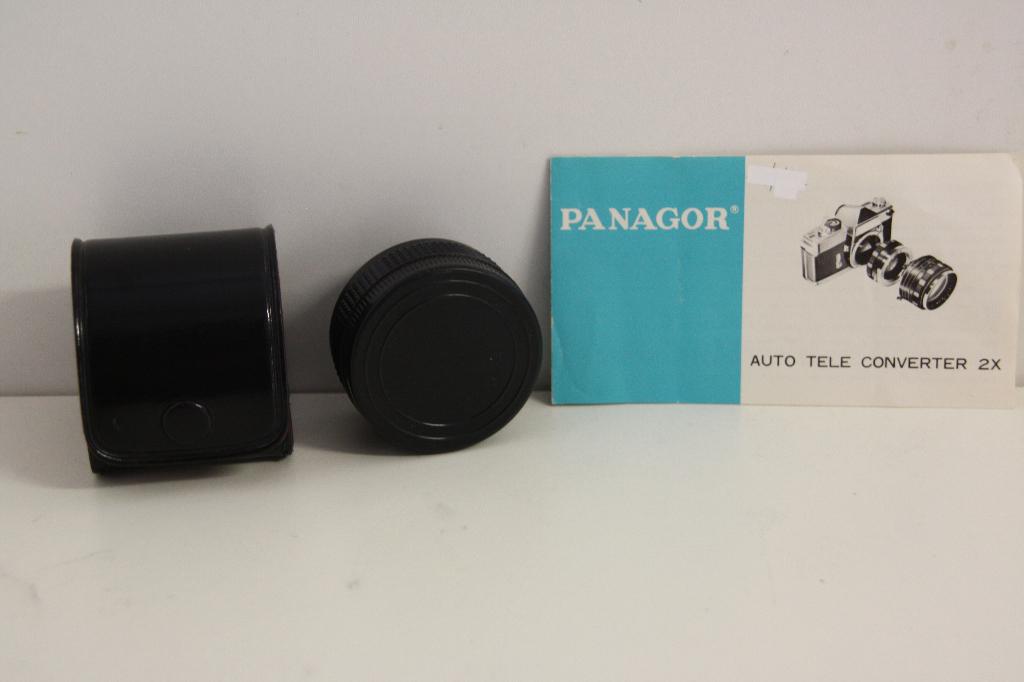 Panagor Auto Teleconverter 2x PE met leren tasje. Nieuwstaat, Ophalen of Verzenden, Zo goed als nieuw, Telelens