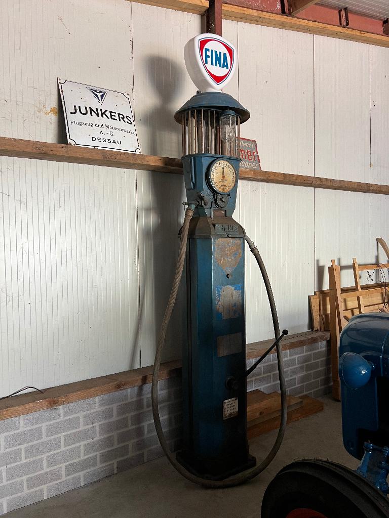 Vintage Themis benzinepomp mancave oldtimer, Verzamelen, Automaten | Overige, Ophalen, Gebruikt