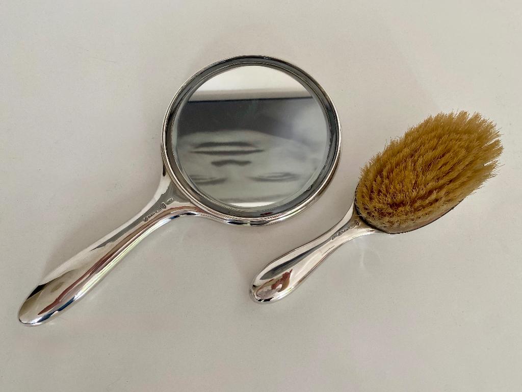 Verzilverde kaptafelset, 1920, Antiek en Kunst, Antiek | Goud en Zilver, Ophalen of Verzenden, Zilver