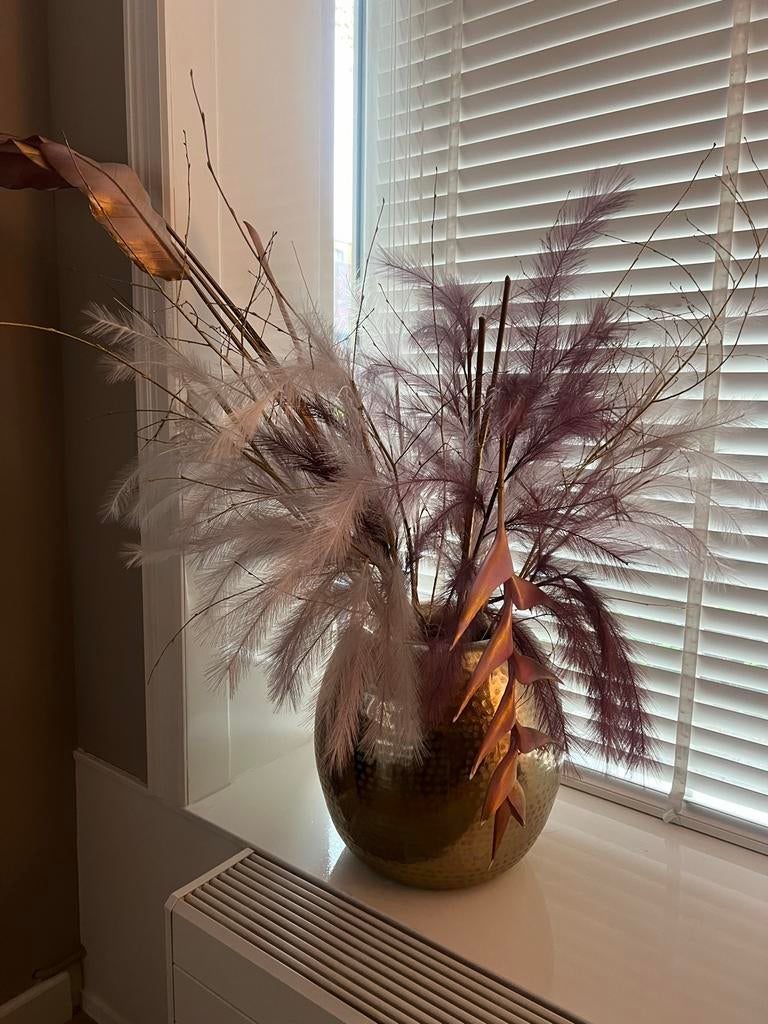 pluimen roos,paars,goud, Ophalen of Verzenden, Zo goed als nieuw