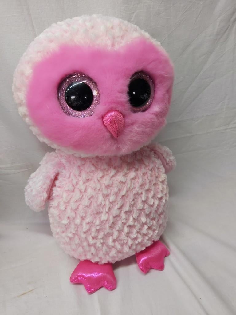 Ty Beanie Boo's Twiggy Owl Xl 42cm ROZE UIL, Ophalen of Verzenden, Zo goed als nieuw, Overige typen