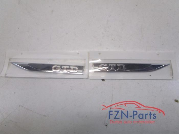 VW Golf 7 GTD Emblemen Embleem Sticker Logo Zijscherm Set L+, Ophalen of Verzenden, Gebruikt