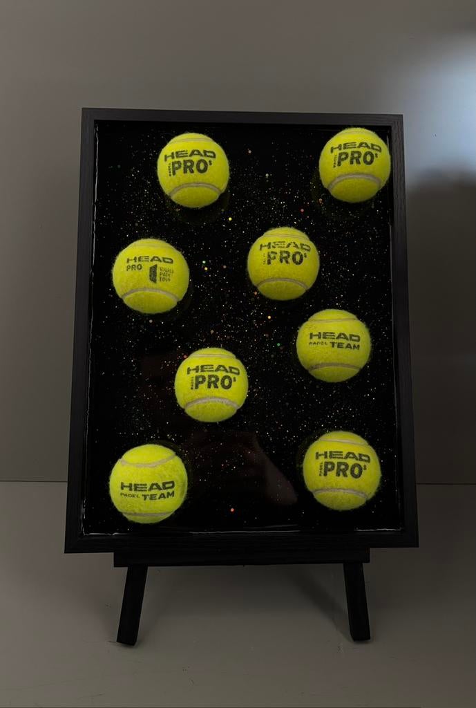 Epoxy padel/tennis ballen schilderij, Ophalen of Verzenden