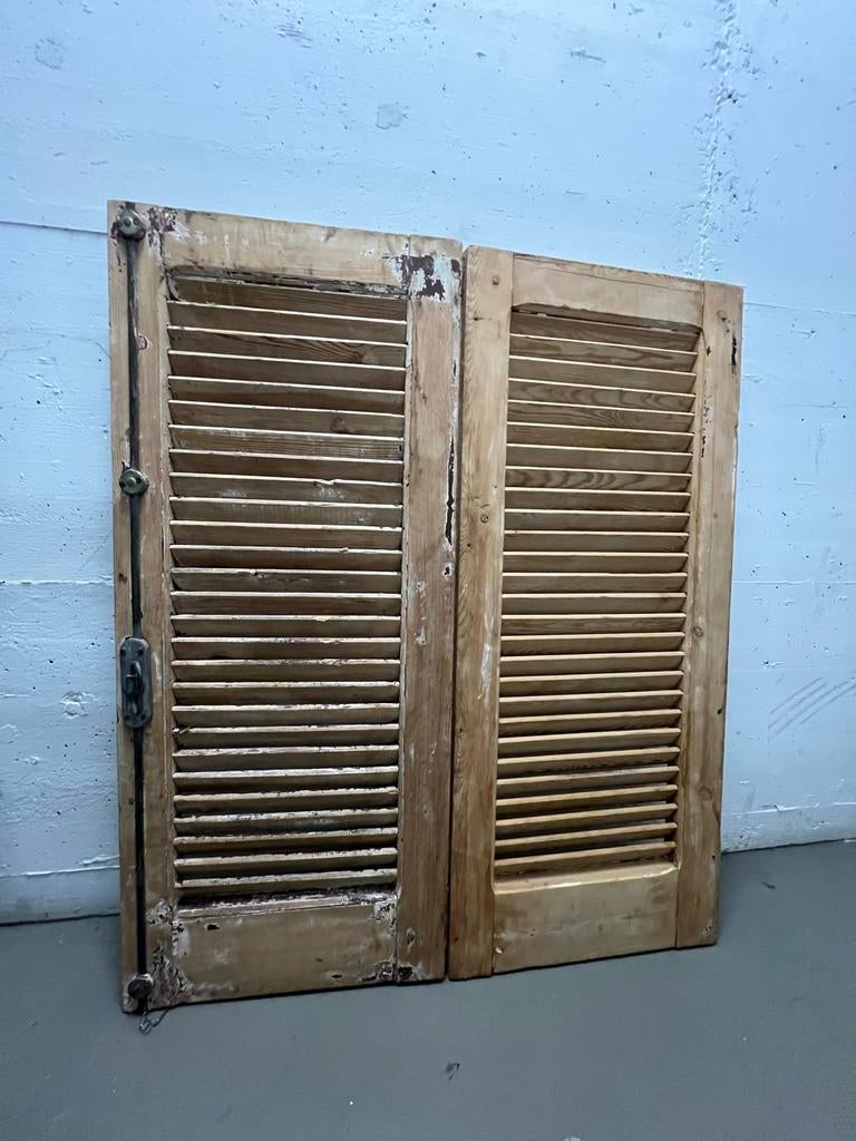Oude Franse luiken met beslag - 96x110cm, Ophalen