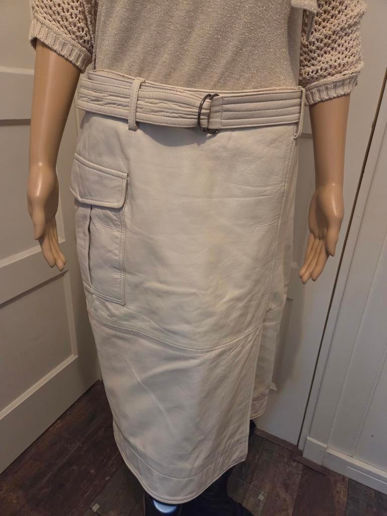 Goosecraft leer M maat L rok leder creme, Goosecraft, Overige kleuren, Maat 42/44 (L), Ophalen of Verzenden
