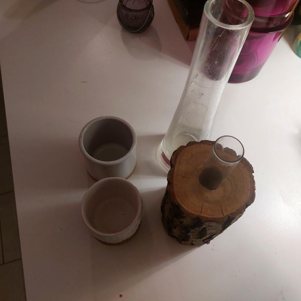 Plantenpotjes, vaasjes en boomstronk decoratie, Gebruikt, Overige kleuren, Aardewerk of Porselein, Ophalen of Verzenden