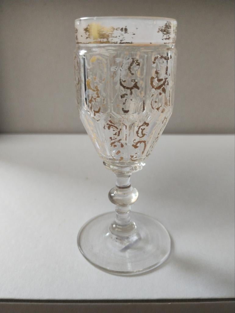 18e eeuwse goud beschilderde glas, Ophalen of Verzenden