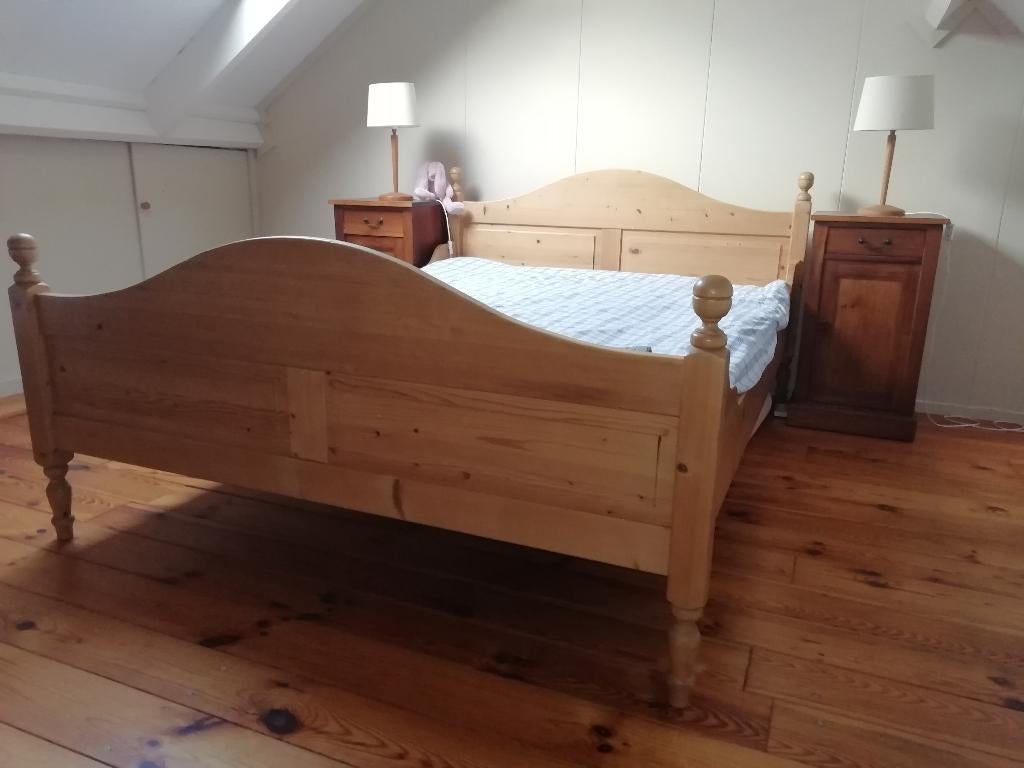 ledikant, Huis en Inrichting, Slaapkamer | Bedden, Ophalen, Gebruikt, Overige kleuren, Grenen