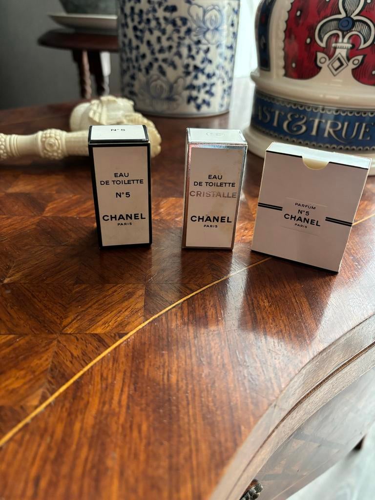 Chanel Miniatuur Parfum Set - Vintage Verzameling 3 flesjes, Ophalen of Verzenden, Zo goed als nieuw