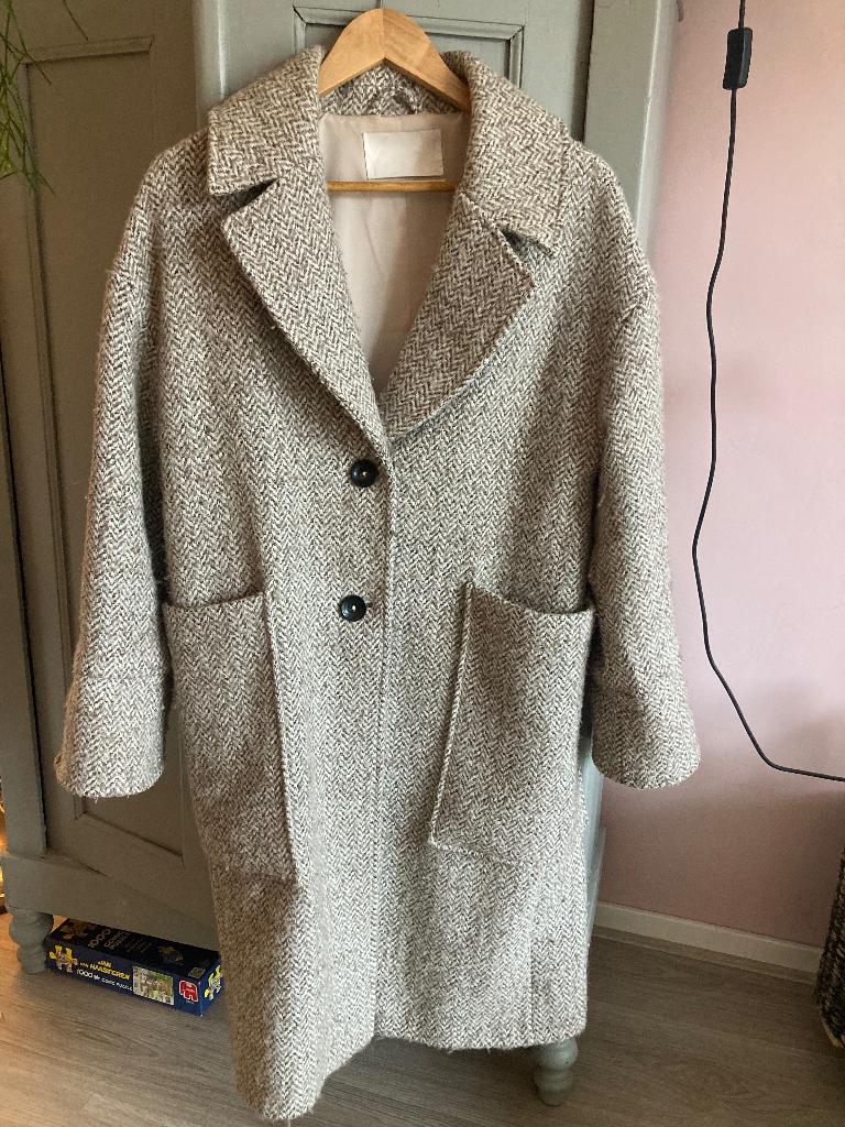 Jas/mantel YAYA 7/8 mouw mt 36/38, Kleding | Dames, Jassen | Winter, Ophalen of Verzenden, Yaya, Maat 36 (S), Grijs