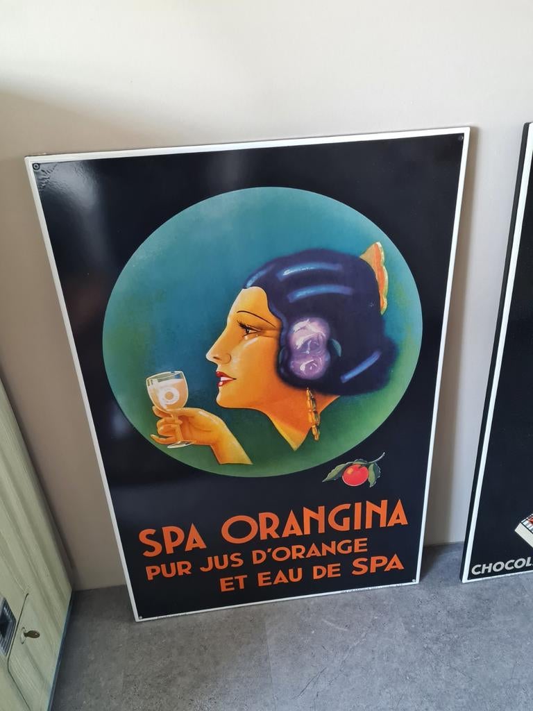 Spa Orange emaille bord 2021, Verzamelen, Merken en Reclamevoorwerpen, Ophalen of Verzenden, Zo goed als nieuw, Reclamebord