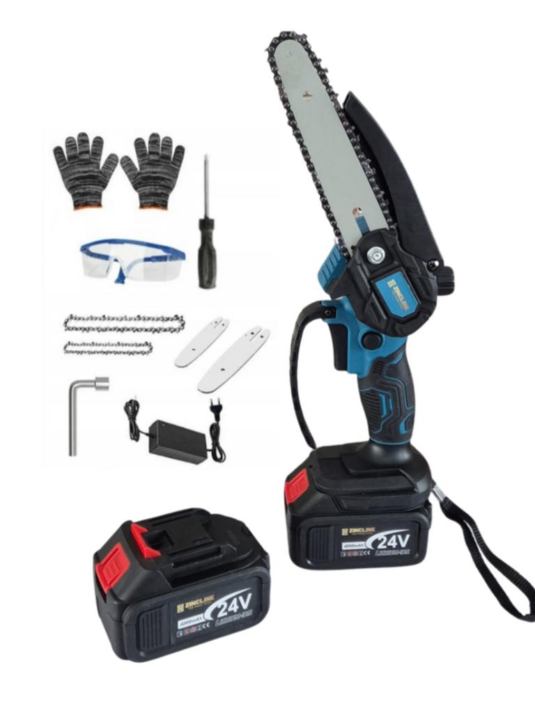 24 v kettingzaag met 2 accu,s 6 inch met oliereservoir €49,-, Ophalen of Verzenden, Nieuw