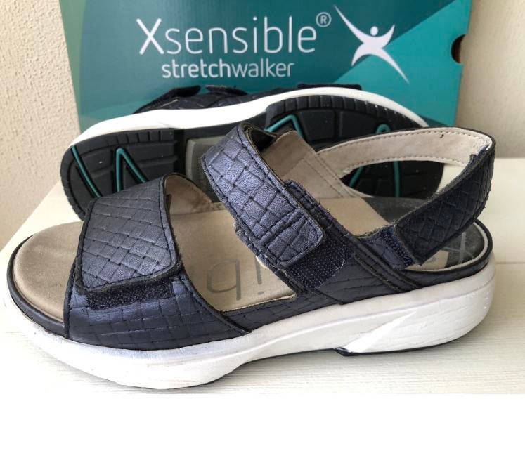 Xsensible Sandalen Navy Metallic Mt 43HLente Gevoel..nieuw!, Kleding | Dames, Schoenen, Blauw, Zo goed als nieuw, Sandalen of Muiltjes