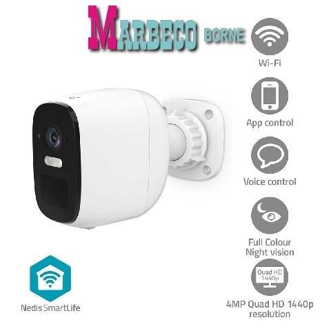 SmartLife Full HD 4MP Quad HD 1440p, Buiten camera, Accu, Audio, Tv en Foto, Overige merken, Nedis SmartLife, Nieuw, Info@marbeco.nl