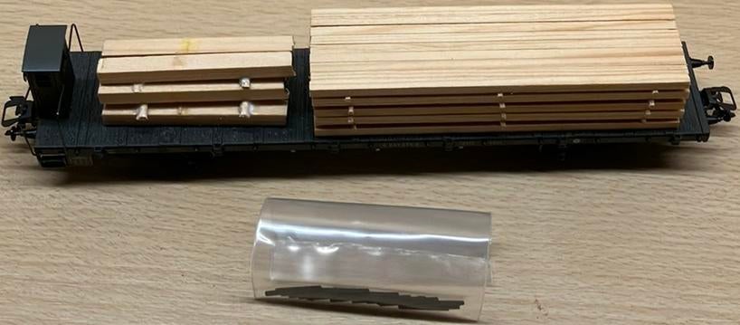 Märklin 46282 houttransportwagon met spaakwielen, Wisselstroom, Wagon, Ophalen of Verzenden, Zo goed als nieuw